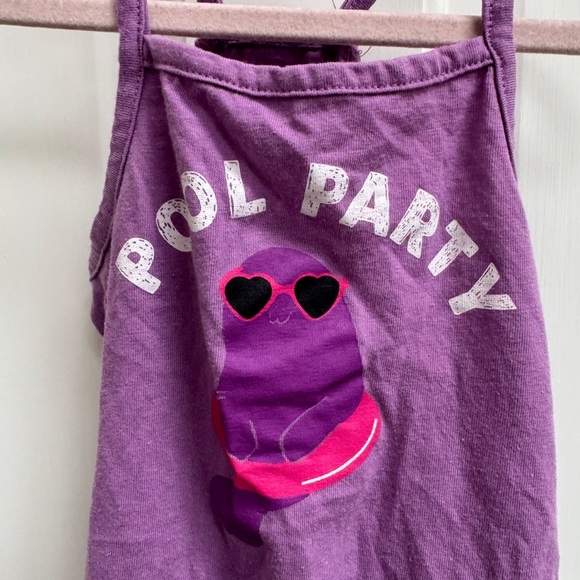 Okie Dokie 18M Girls Purple Pool Party Cami Onesie - Picture 2 of 5